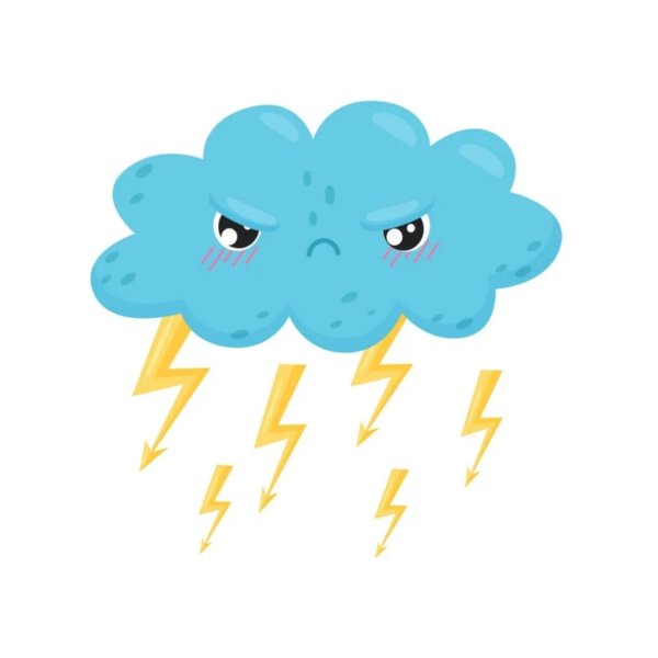 Злая тучка с молнией
