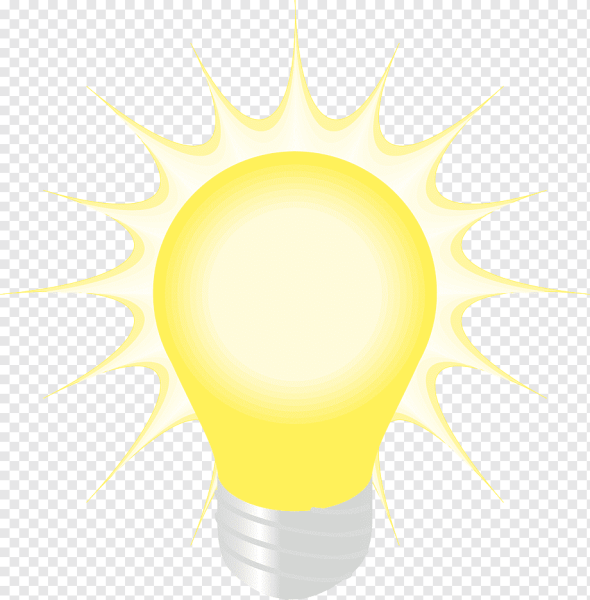 Лампочка светит на белом фоне