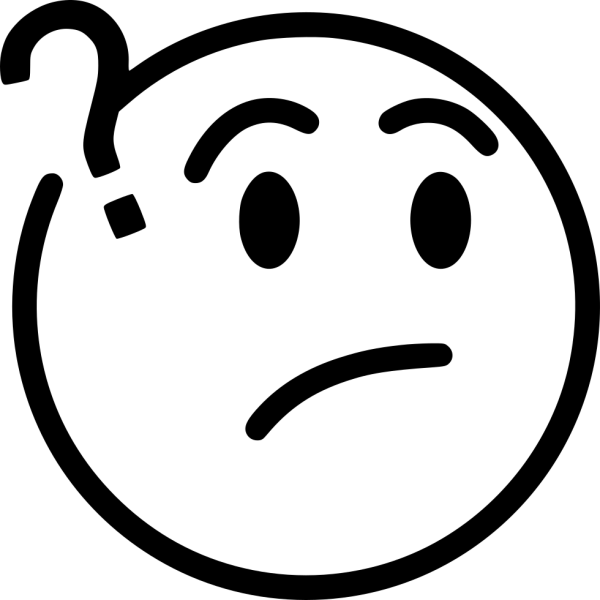 Задумчивый смайлик черно белый