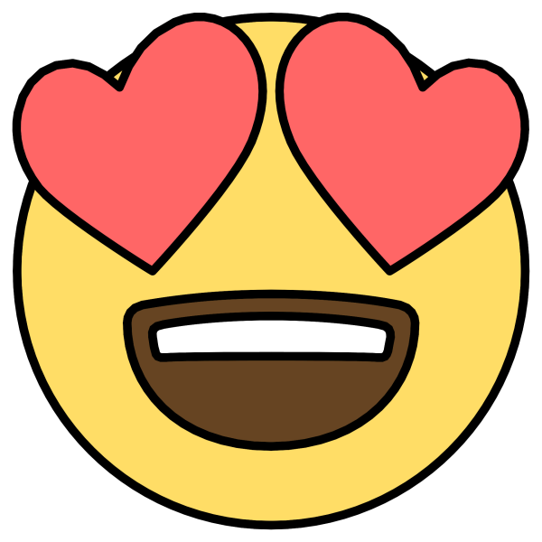 Смайлик с сердечками в глазах