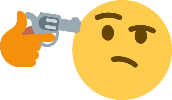 Задумчивый смайлик с пистолетом