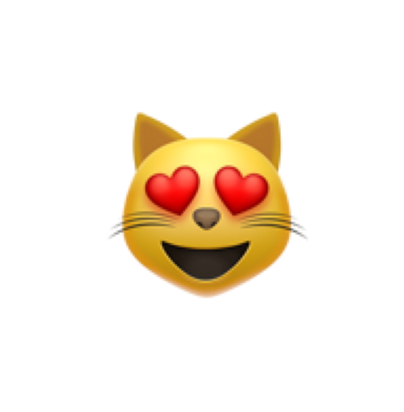 Котик с сердечками в глазах