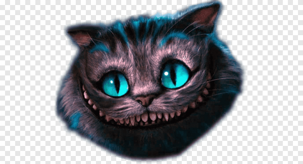 Чеширский кот из Алисы в стране чудес на белом фоне