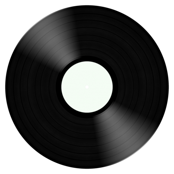 Виниловая пластинка на белом фоне