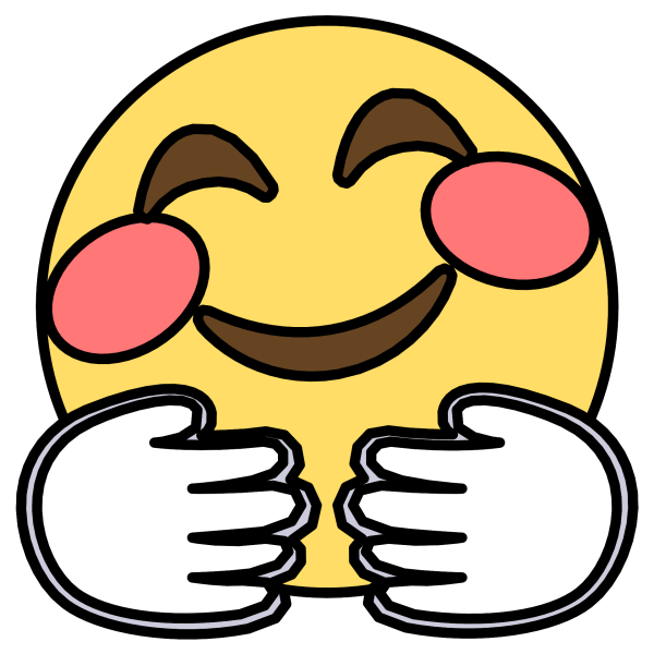 Два смайлика обнимаются