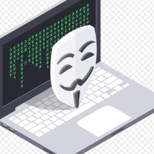 Хакер на белом фоне