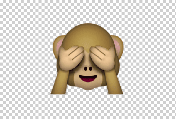 Смайл обезьянка с закрытыми глазами