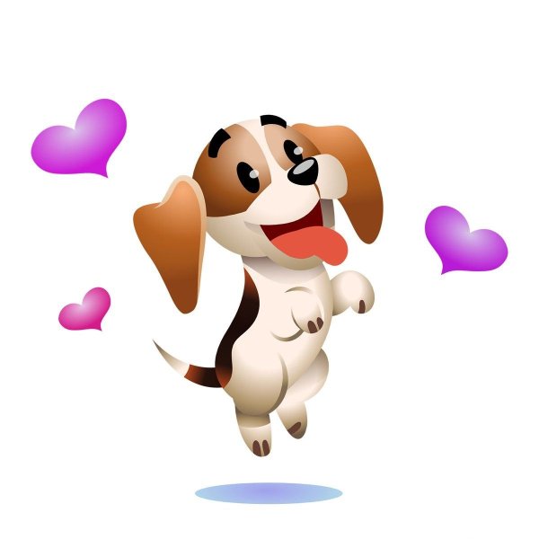 Смайлик собачка с сердечком