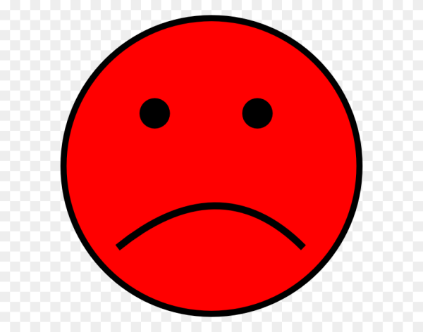 Красный смайлик грустный