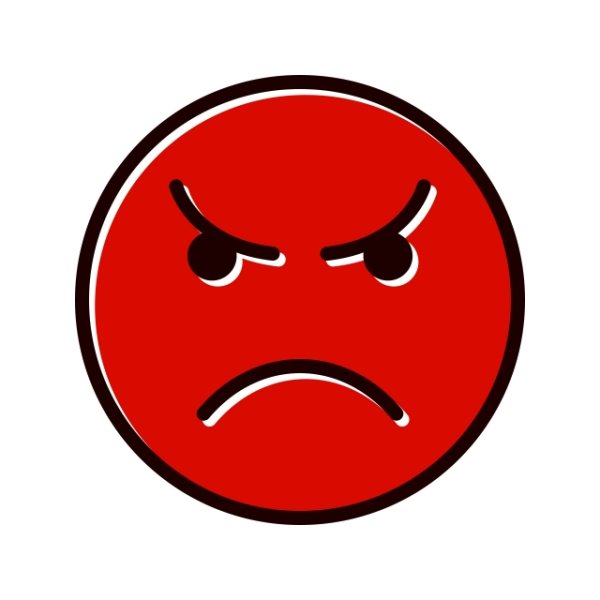 Сердитый красный смайлик