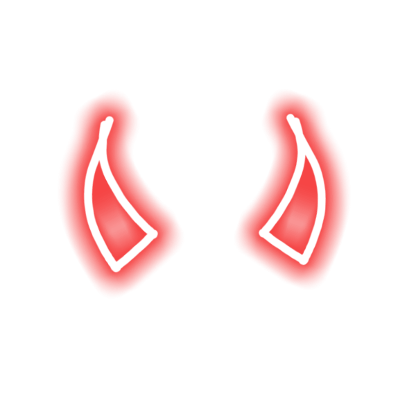 Рожки дьявола на белом фоне