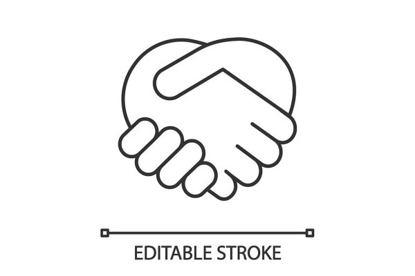 Значок рукопожатие тонкие линии