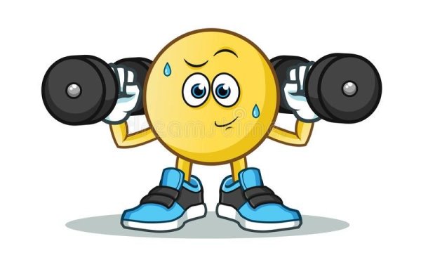 Смайлик тренируется