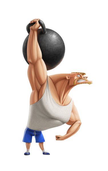 Качок с гирями