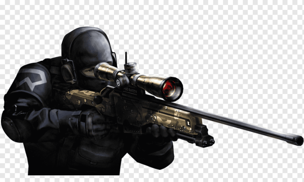 Снайпер на белом фоне