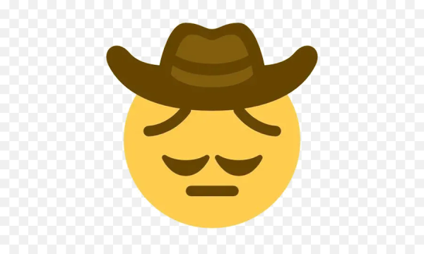 Смайлик ковбой в шляпе