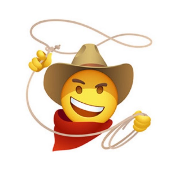 Смайлик в ковбойской шляпе с моноклем