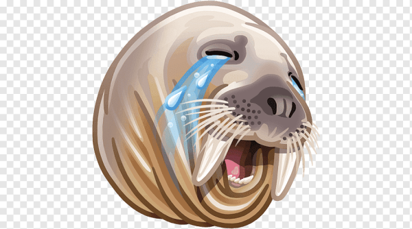 Плачущий морж стикер