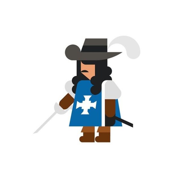 Мушкетер на белом фоне