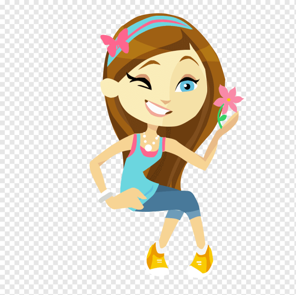 Улыбка мультяшная девочка