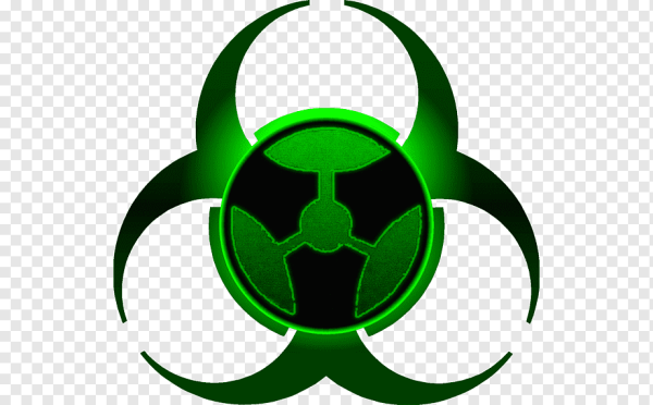 Знак радиации зеленый