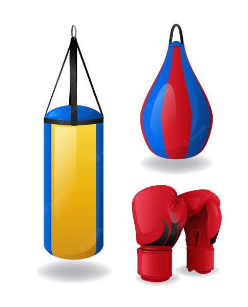 Боксерская груша на белом фоне