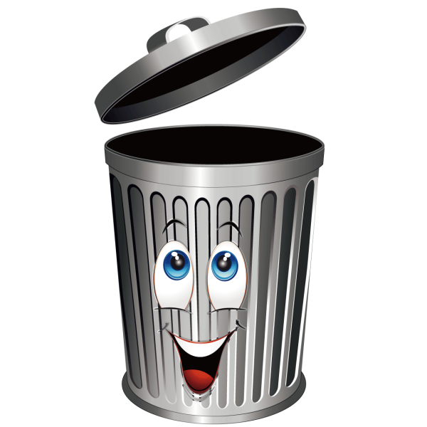 Мусорный бак мультяшный