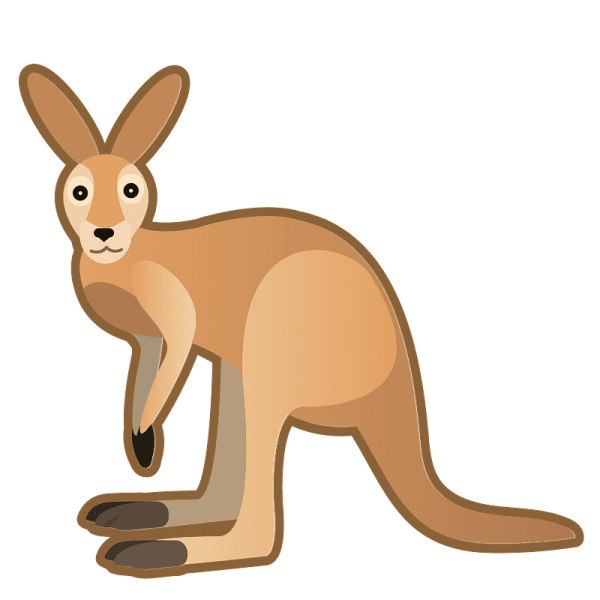 Кенгуру мультяшный на прозрачном фоне