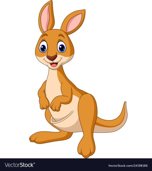Маленького мультяшного кенгуренка