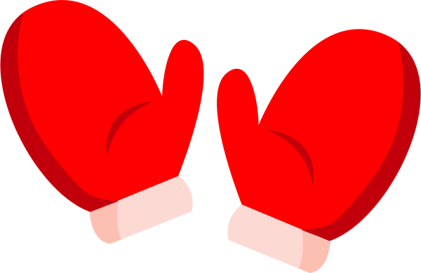 Красные рукавички шаблон