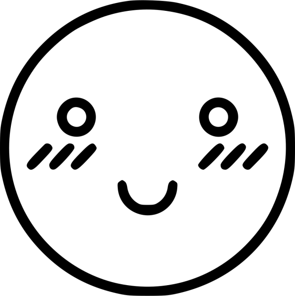 Черно белый смайлик смущение