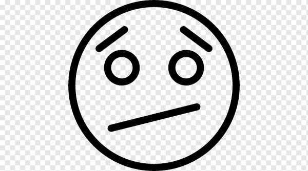 Нейтральный смайлик на прозрачном фоне
