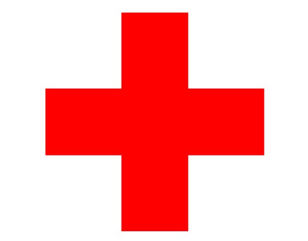 Красный крест на белом фоне