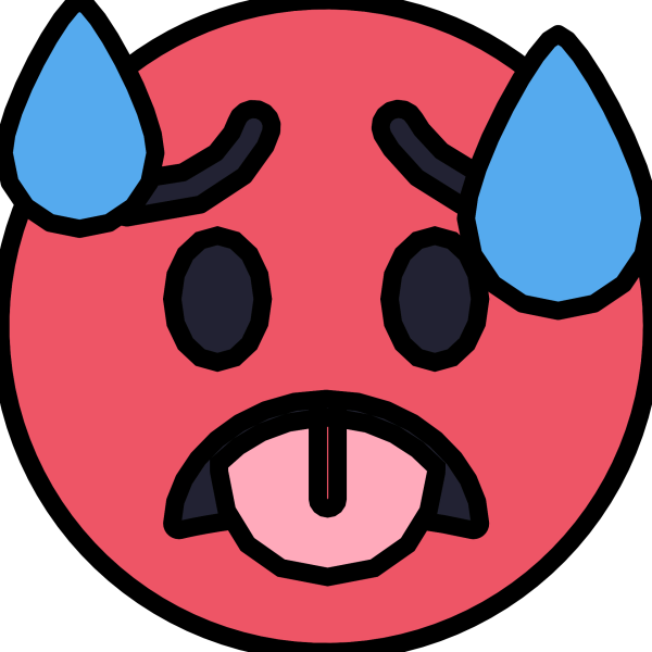 Смайлик красный с высунутым языком