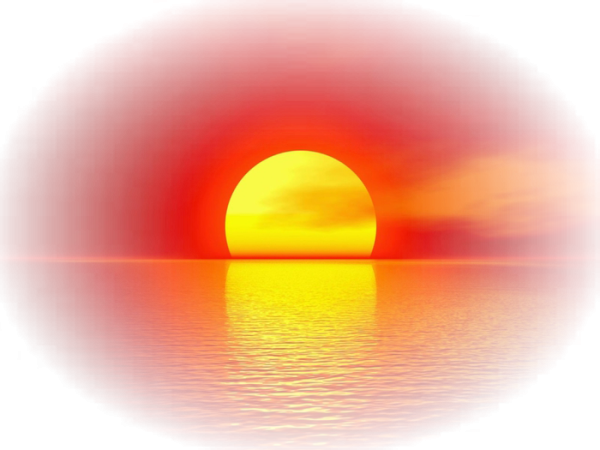 Закат на белом фоне