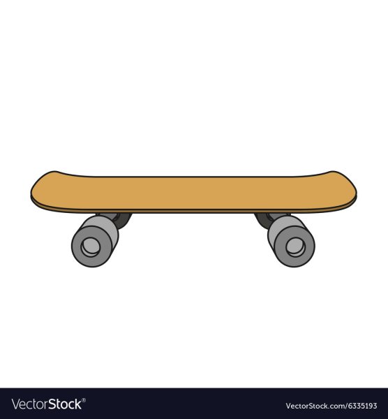 Скейтборд сбоку вектор