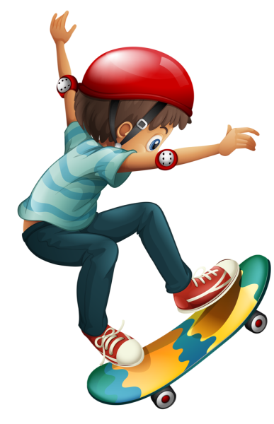 Мальчик катается на скейтборде