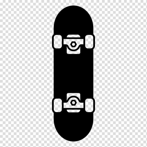 Скейтборд черно белый