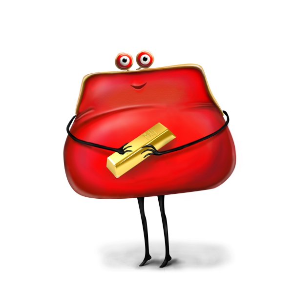 Кошелек с деньгами мультяшный