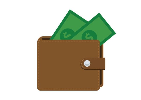 Кошелек с деньгами мультяшный