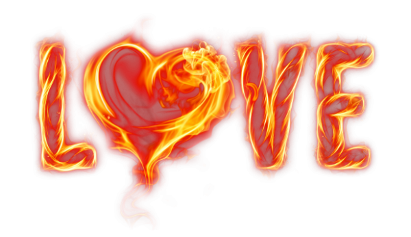 Огненное сердце на белом фоне