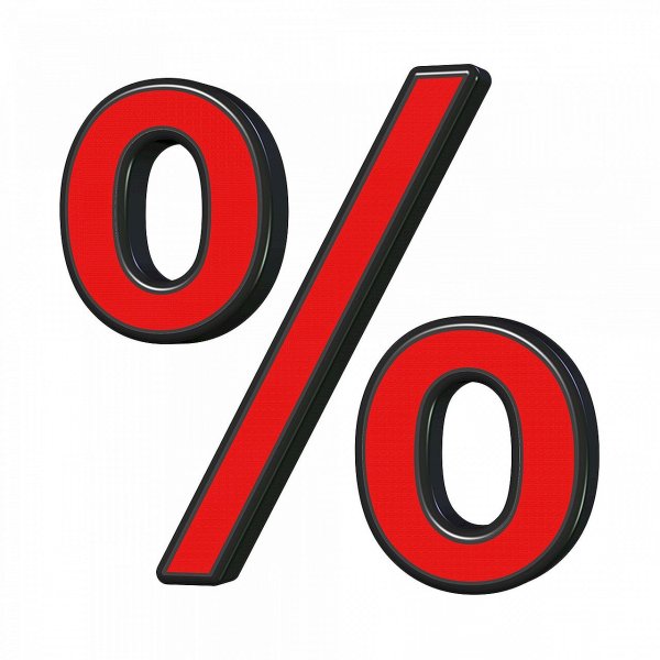 Процент на белом фоне