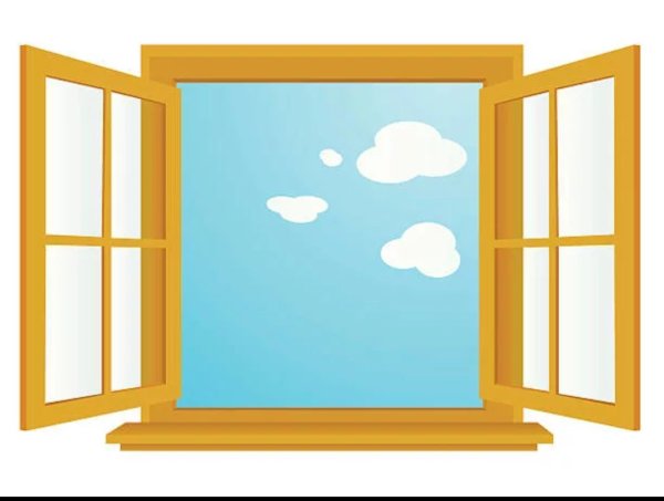 Окно на белом фоне нарисованные