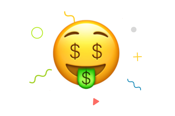 Эмодзи смайлик деньги