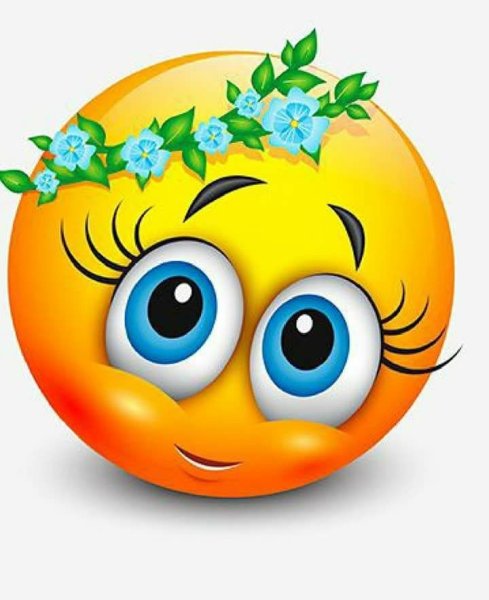 Смайлик с цветами