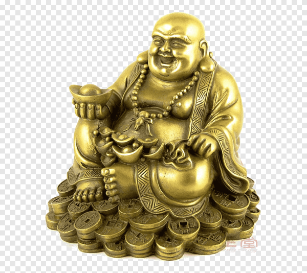 Смеющийся Будда на белом фоне