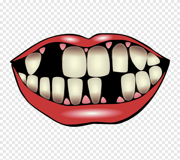 Зуб на прозрачном фоне