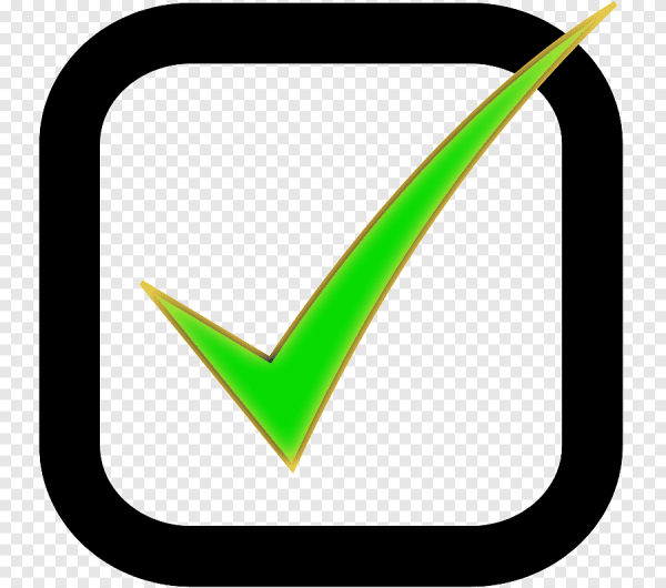 Зеленая галочка в квадрате