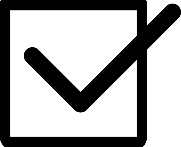 Галочка в квадрате символ