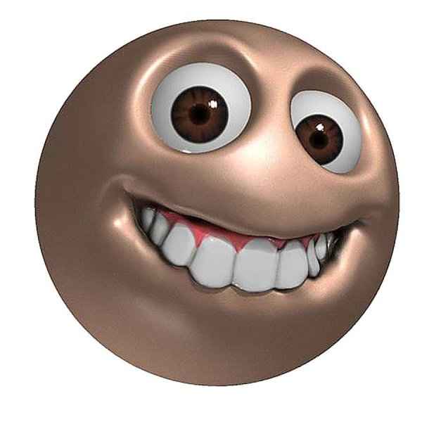 Смайлик с зубами улыбается